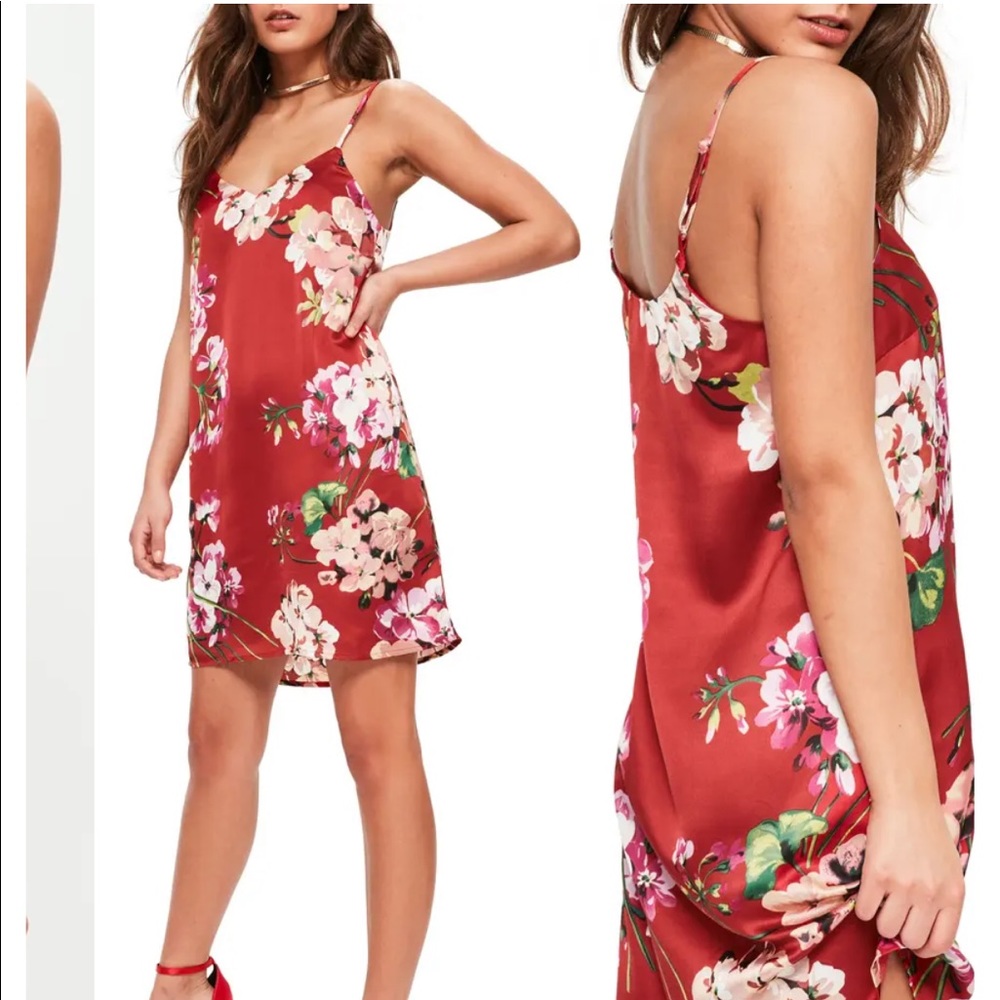 Misguided, red dress, size small